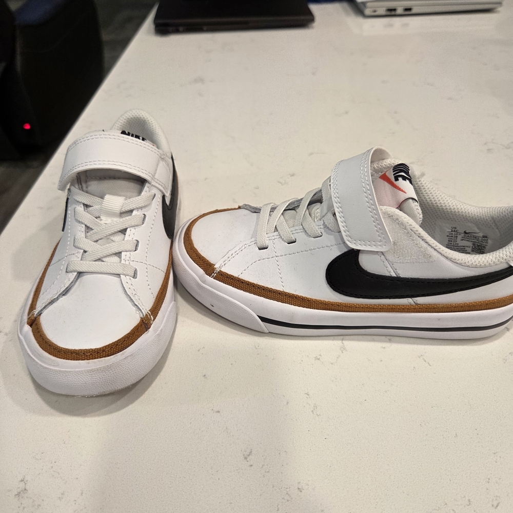 *Like NEW* Nike Kids White and Brown Sneakers